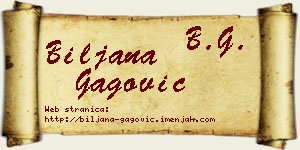 Biljana Gagović vizit kartica